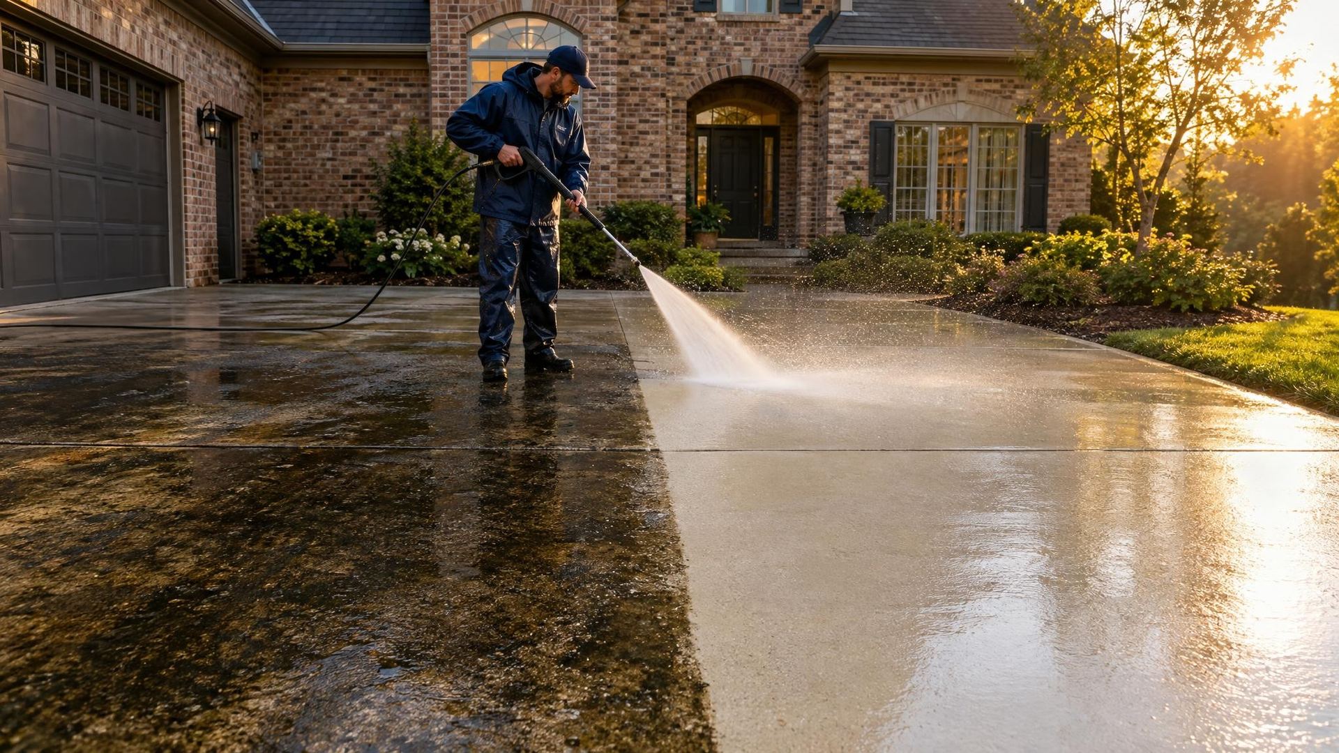 Driveways and siding washed like new